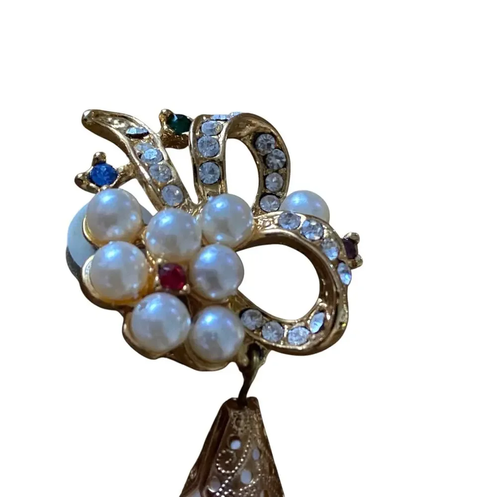 Gorgeous Vintage French designer Clip-on Drop Earrings - 3
